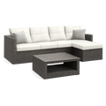 Salon de jardin d’angle modulable résine tressée gris foncé canapé 5 places table basse 260 cm x 200 cm x 70 cm